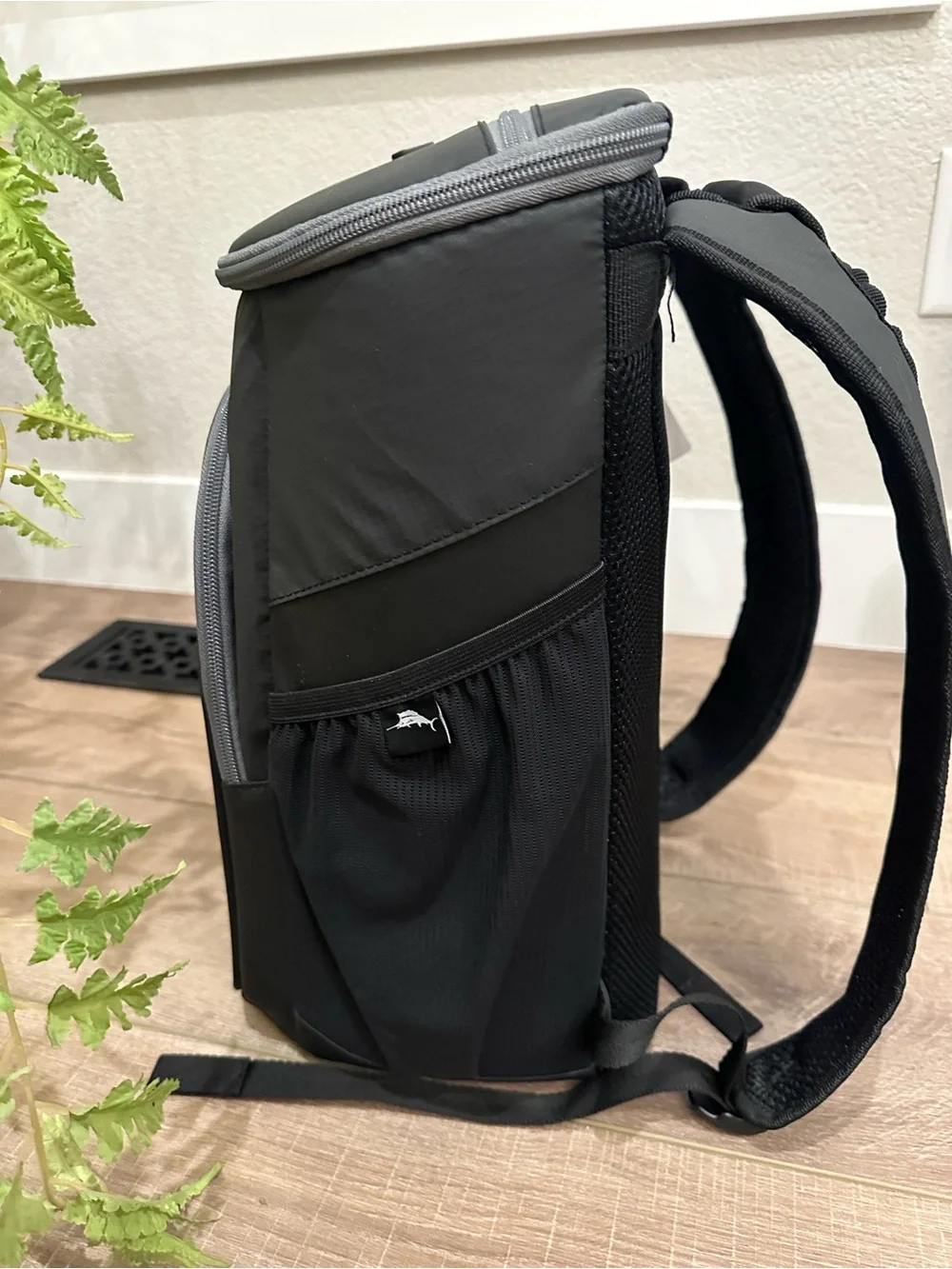 Tommy Bahama Black Cooler Backpack with American Flag Trim